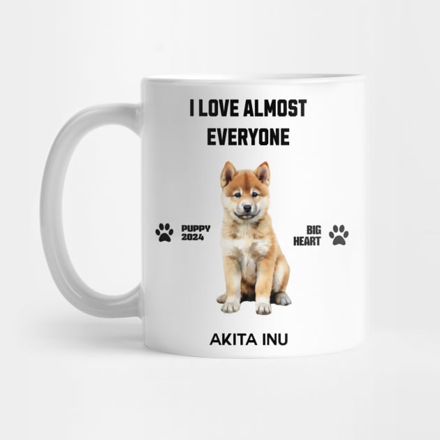 Akita Inu i love almost everyone by DavidBriotArt